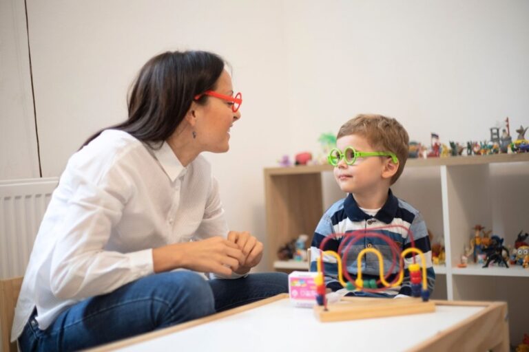 MindWay ABA Therapist playing with client during an ABA session.