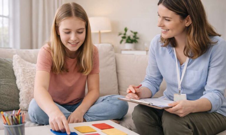 An autism therapy session for teens in Carmel, Indiana through MindWay ABA Therapy.