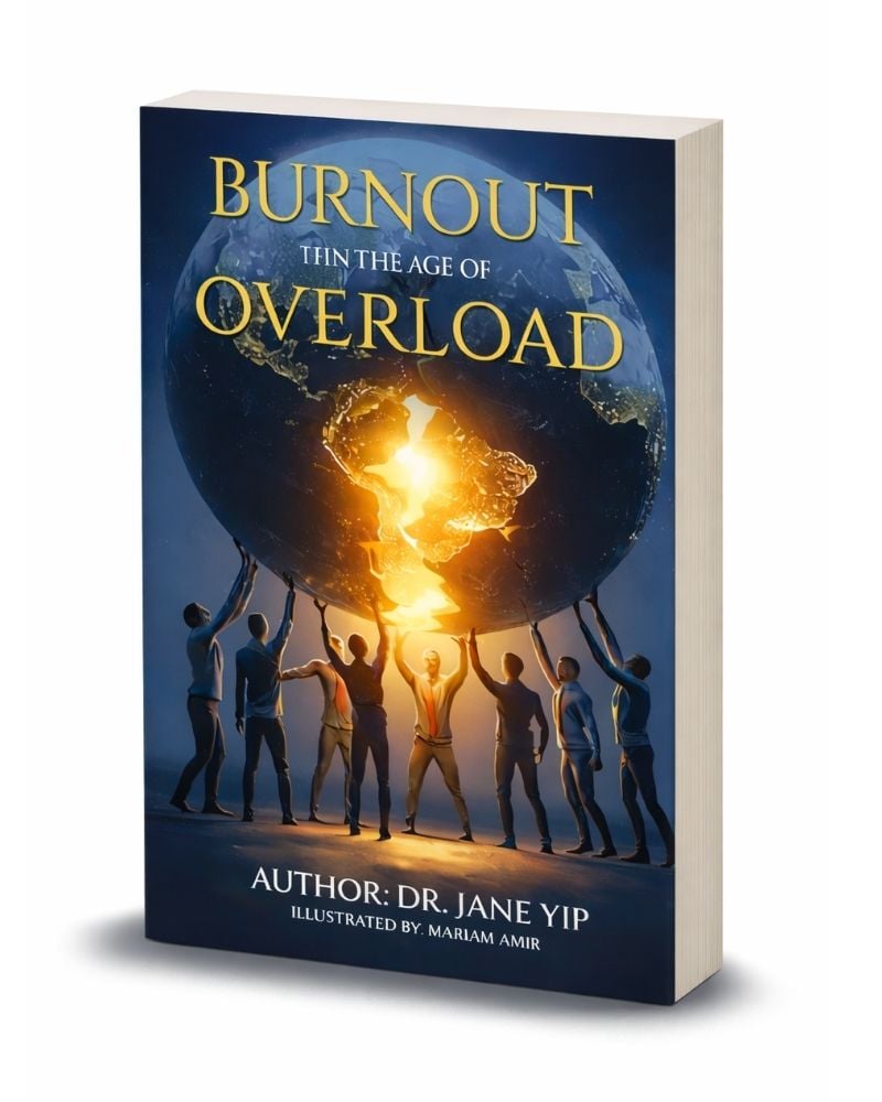 Burnout in the Age of Overload book cover by Dr. Jane Yip.