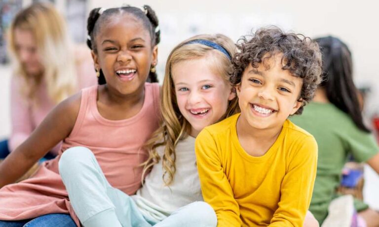 Kids with autism learning in their social skills group how to communicate and be a good friend.